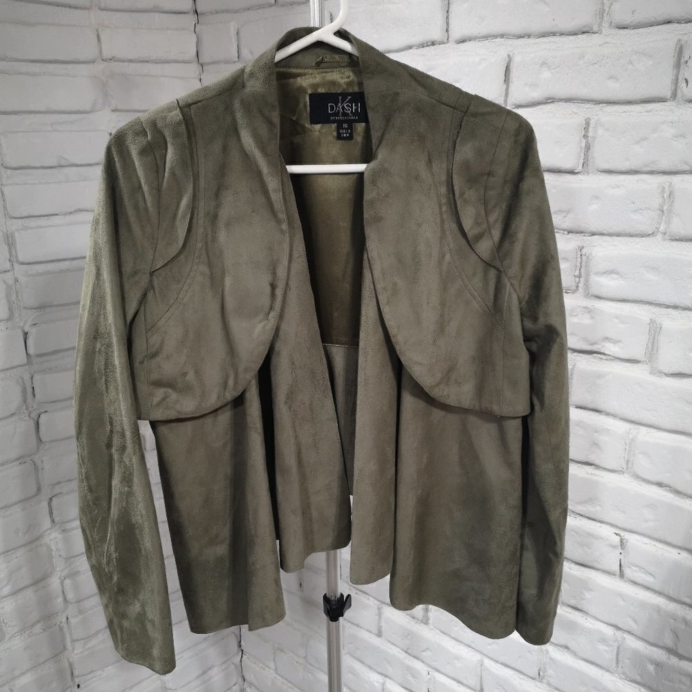 K Dash by Kardashian Olive Green Ladies Faux Suede Jacket/Blazer
